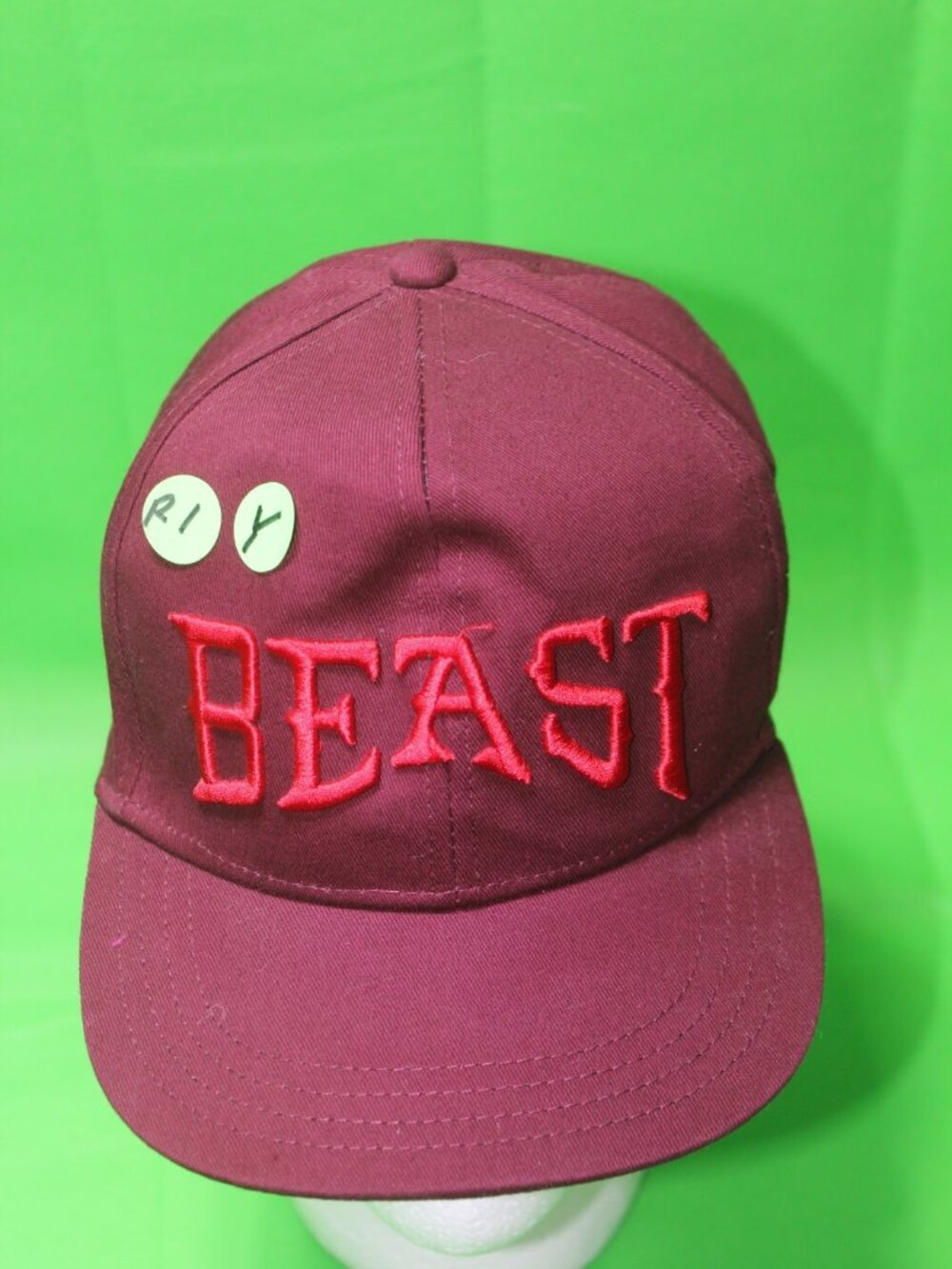 Youth Old Navy BEAST ball cap Baseball Snap Back hat Maroon Red Embroidery
